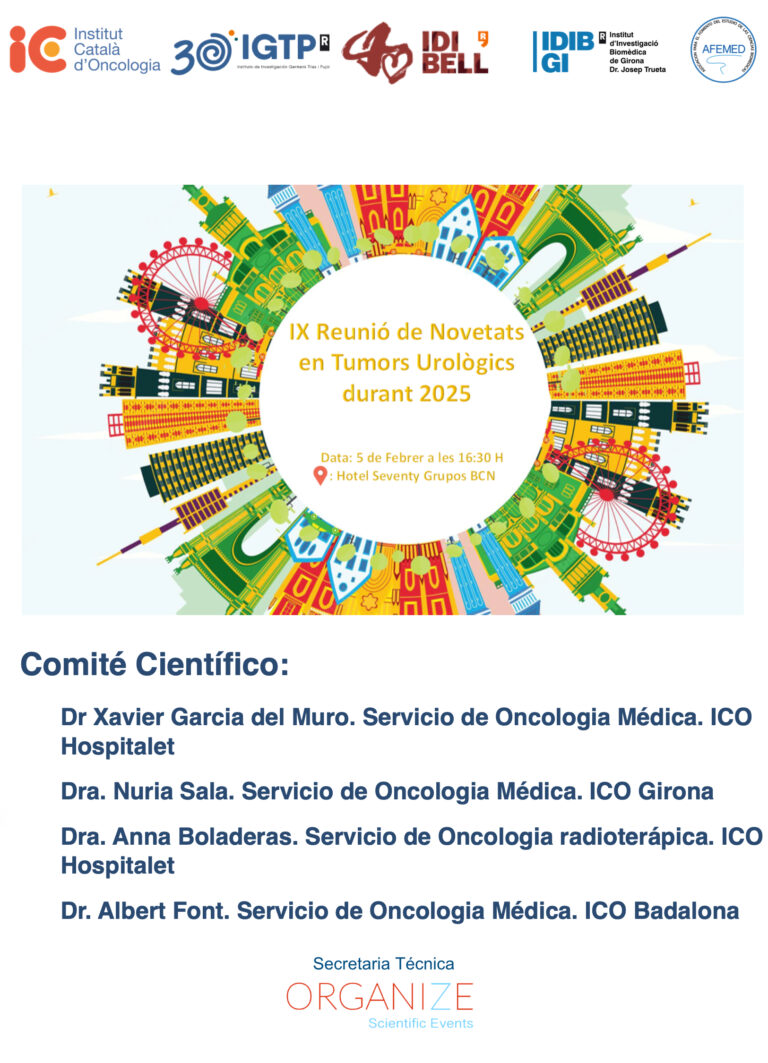 DÍPTIC IX REUNIÓ NOVETATS TUMORS UROLÒGICS DURANT 20 25 logos 2